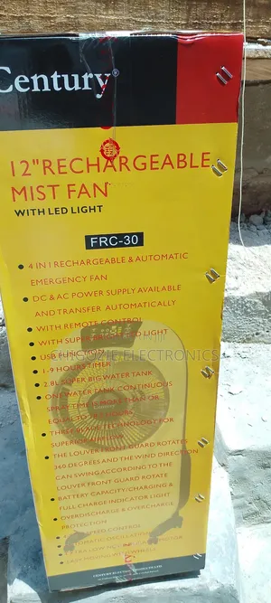 Century 12 Inches Rechargeable Mist Fan