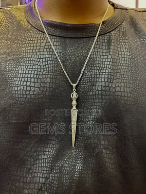 Men’S Vintage Phurba Dagger Pendant Necklace – Silver Finish