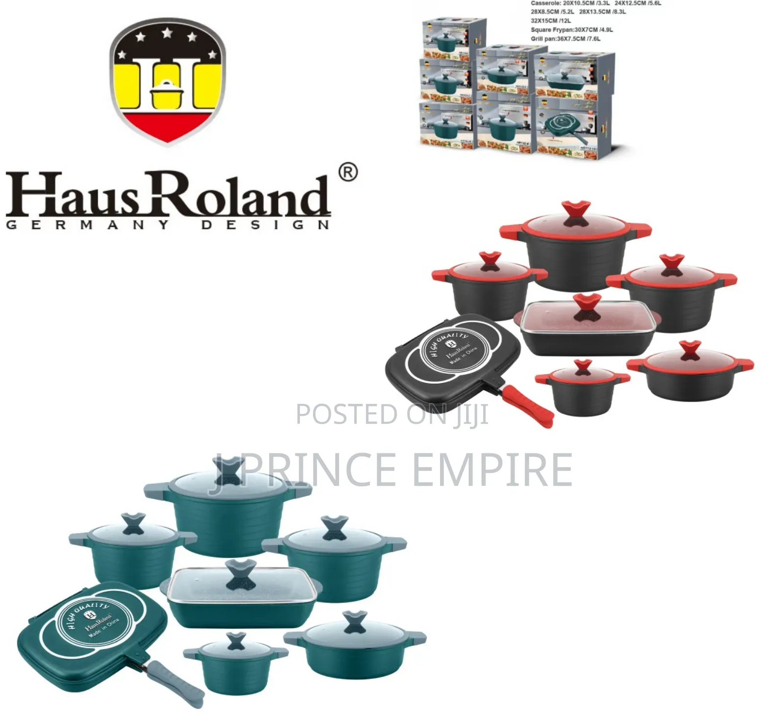 14 Pieces Die-Cast Marble/Granite Pot Set