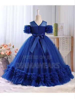 Royal Blue Unique Princess Stone Full Ball Gown