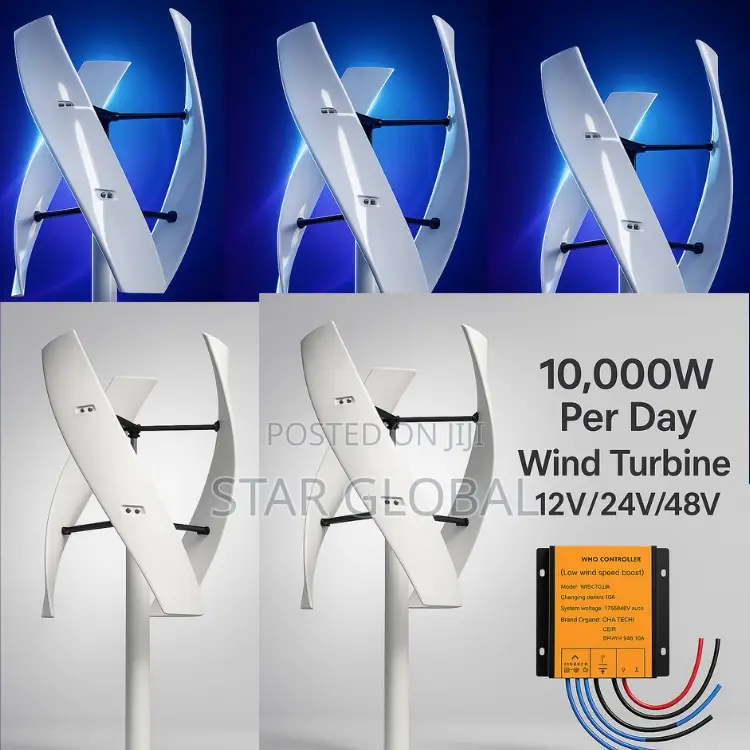 10000w Per Day 48v Vertical Wind Turbine for Clean Noiseless Energy