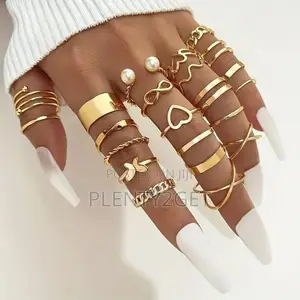 22pcs Retro Versatile Smooth Imitation Pearl Multi-Layered Women's Met