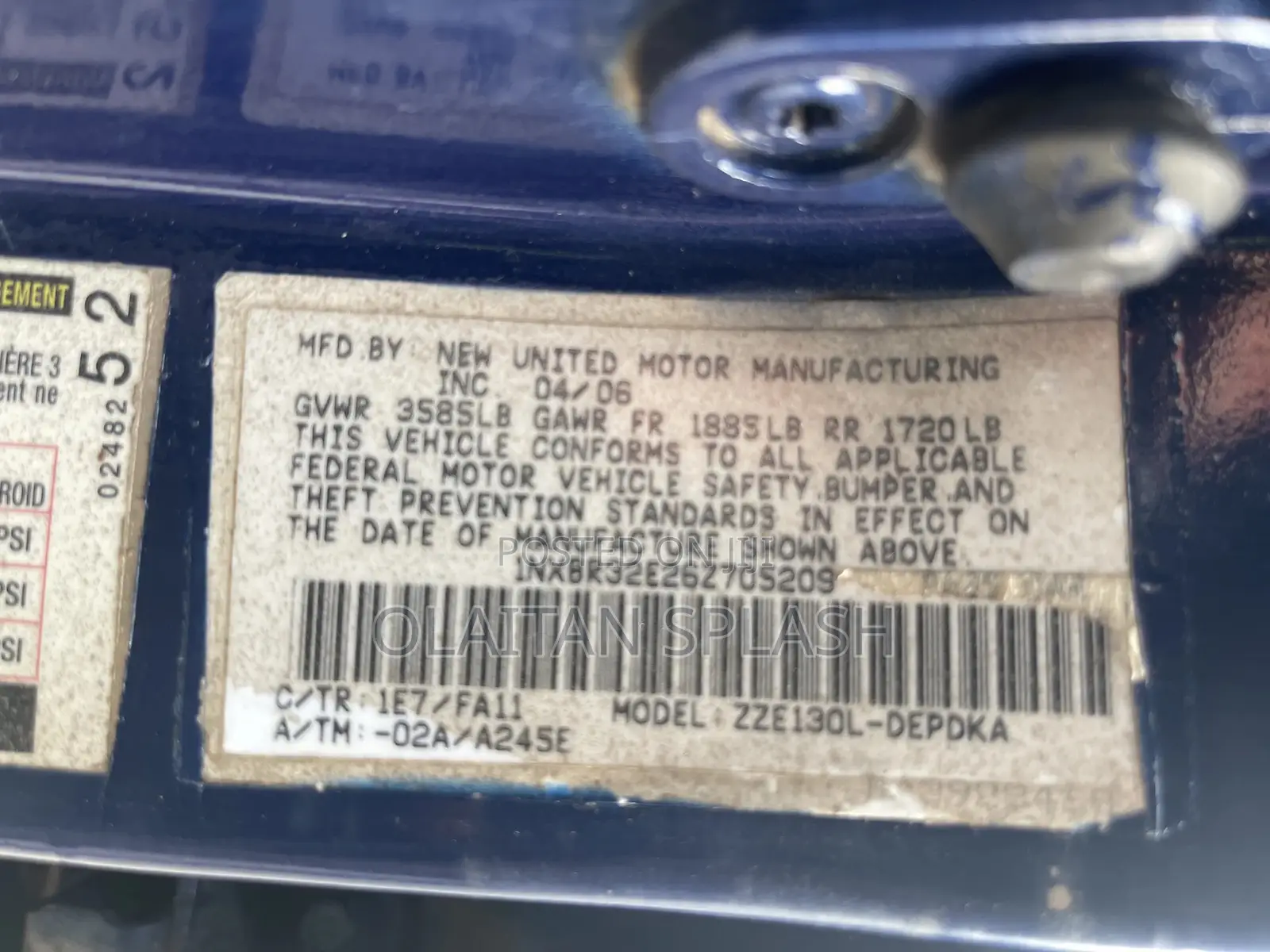 Toyota Corolla 2007 Blue