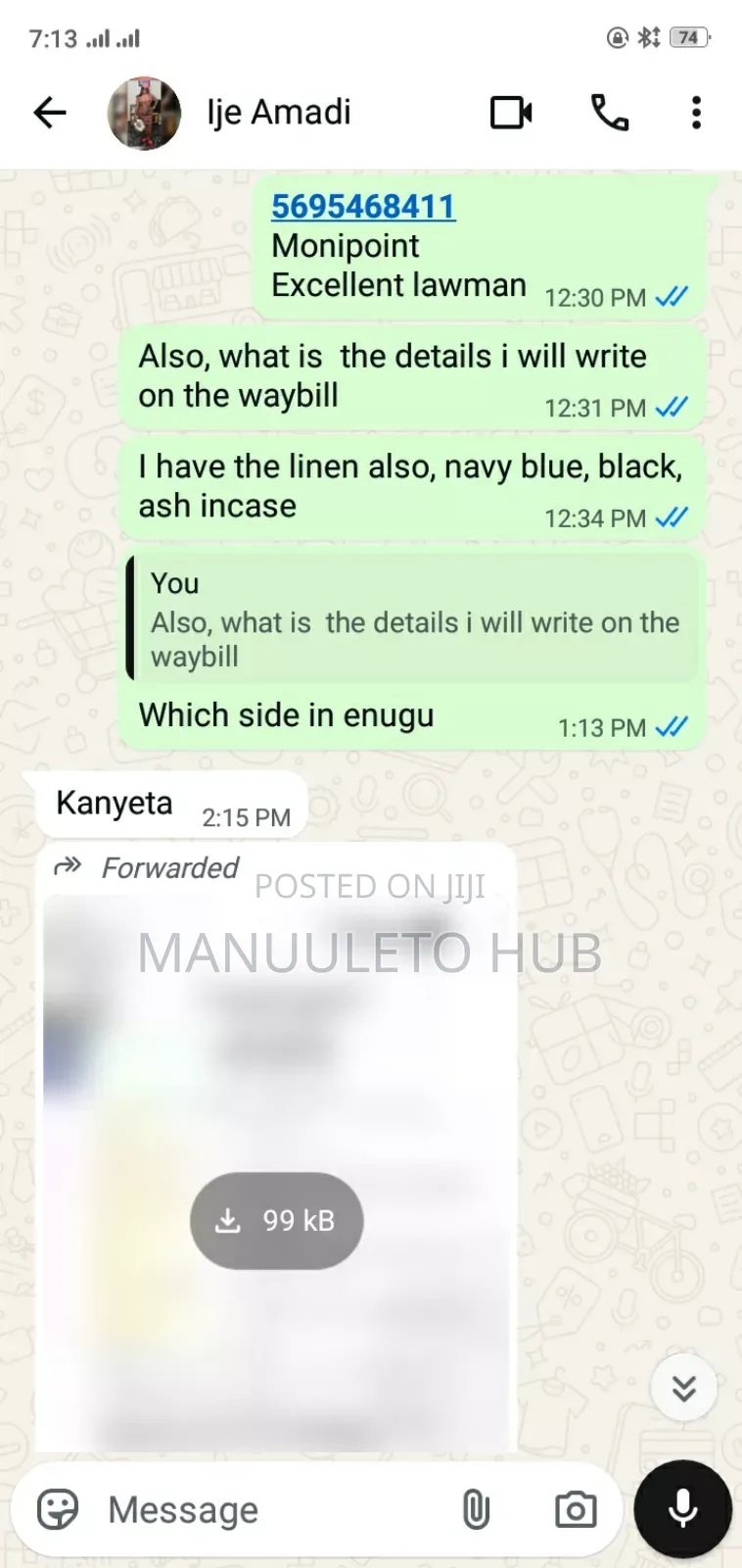 Proof I Deliverd to Enugu