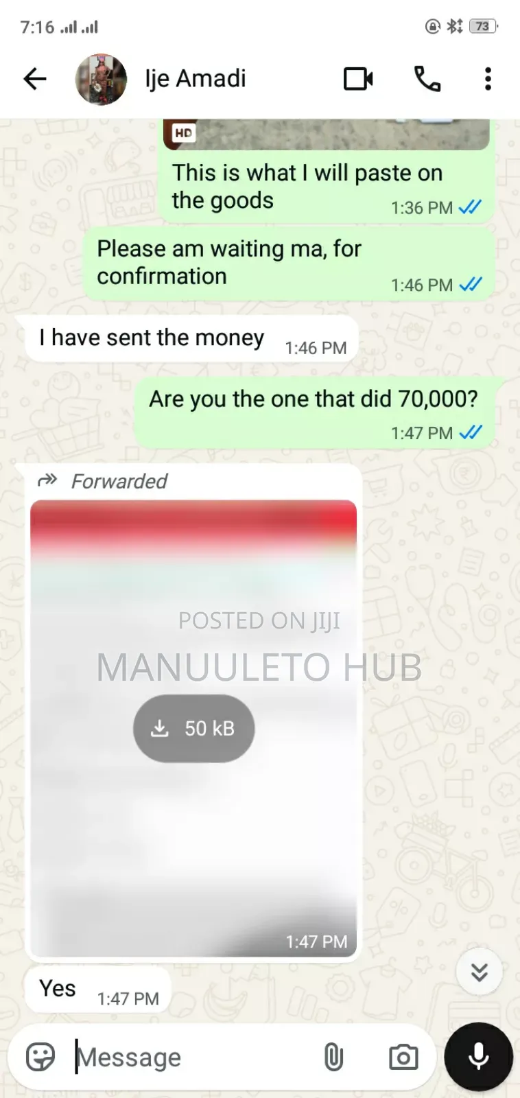 Proof I Deliverd to Enugu