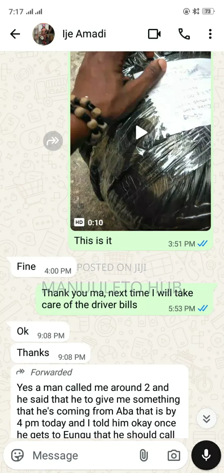 Proof I Deliverd to Enugu