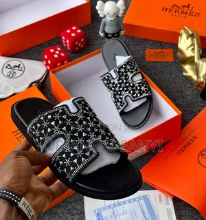 Premium Luxury Hermes Men's Slides Fully Boxed -Grade 1a Quality