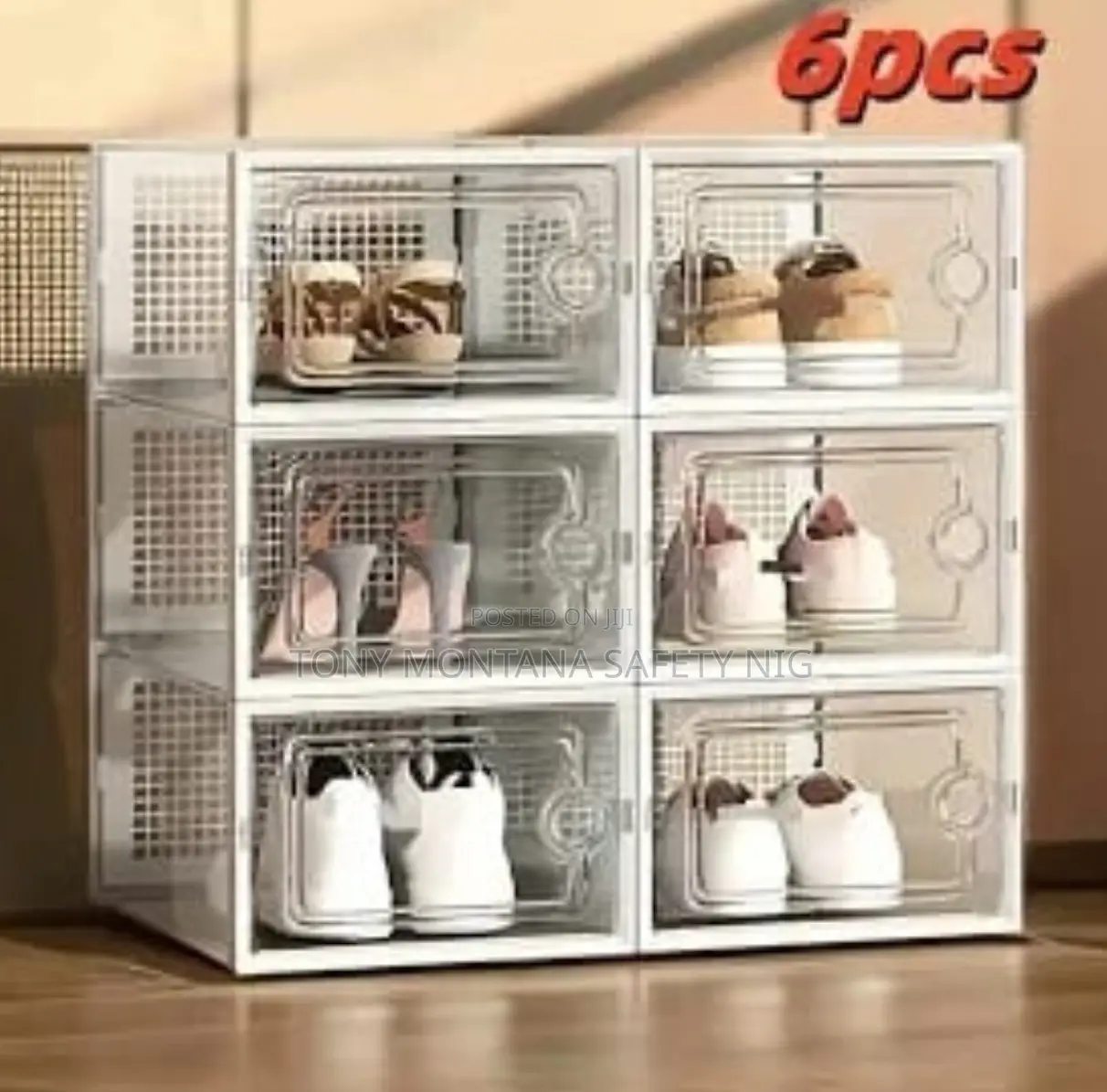 6pcs Stackable Shoe Storage Box