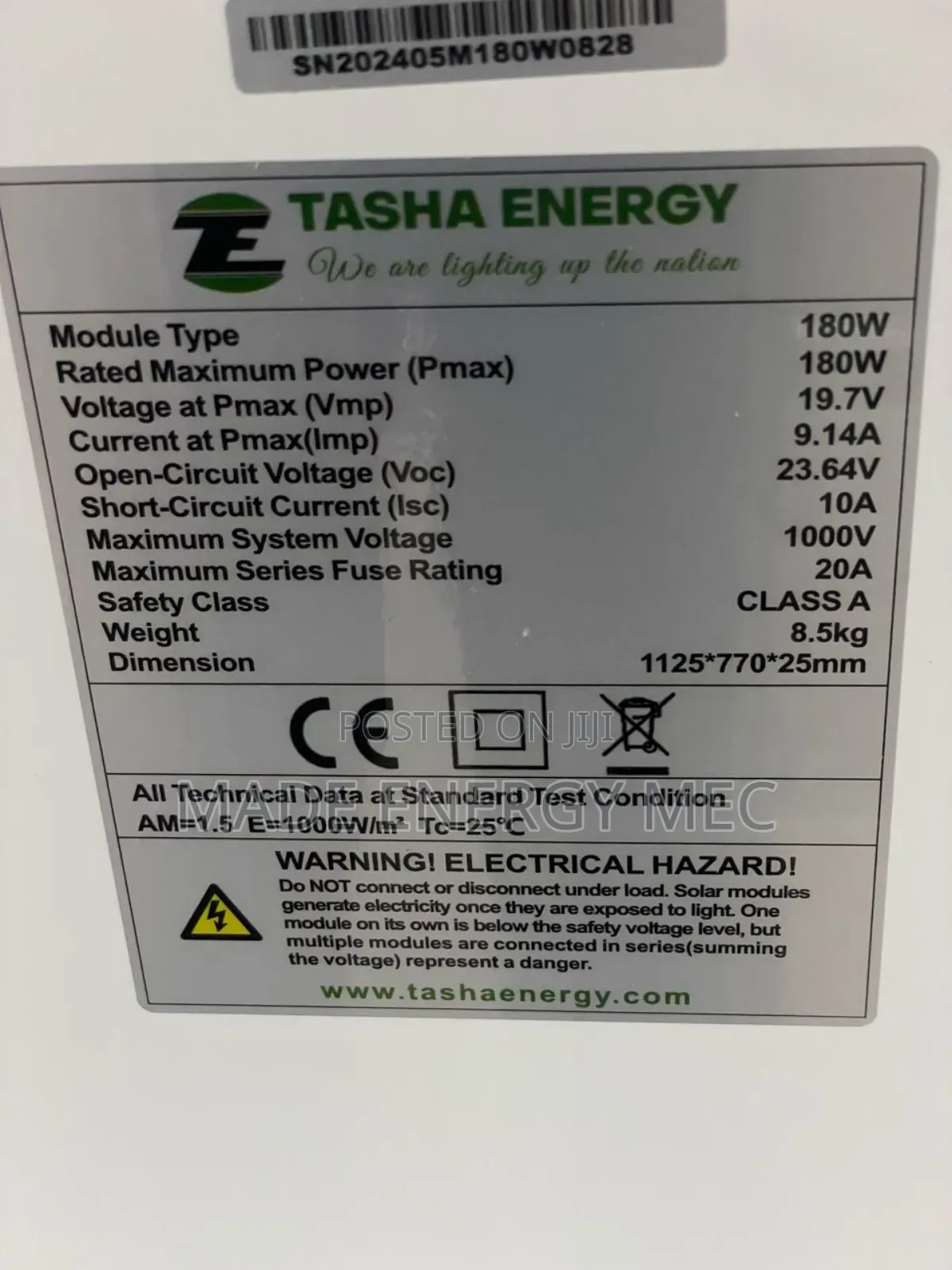 180w Mono Crystalline Solar Panel