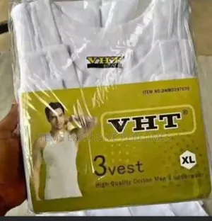 VHT 3in1 White Cotton Vests,Men's Classic Sleeveless Inner