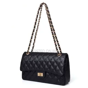 Black Large Channel Shoulder Chain Hand Bag
