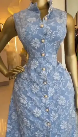 Light Blue Embroided Fashion Turkey Dress. Multiple Styling.