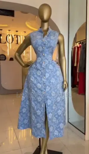 Light Blue Embroided Fashion Turkey Dress. Multiple Styling.
