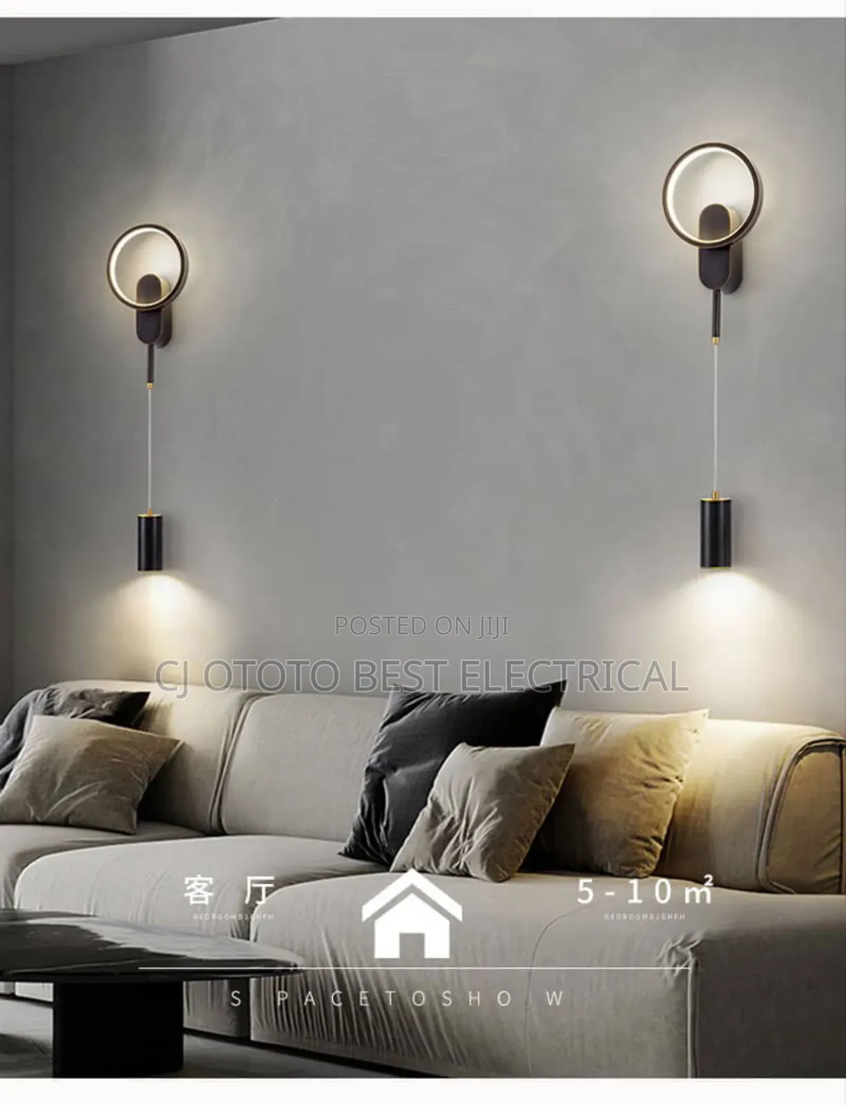 Led Beside Wall Light, Gold and Black Body Available