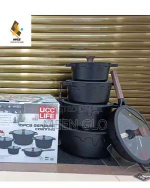 Ucc Life 10-Piece Granite Ceramic Coating Cookware Set of Pot.