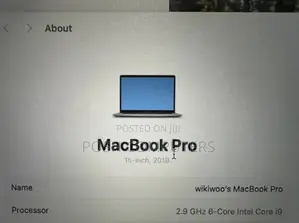 Laptop Apple MacBook Pro 2018 32GB Intel Core i9 SSD 512GB
