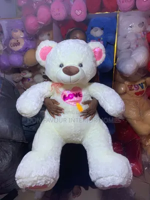 110cm Sitting Teddy Bear in Cream,Brown,White and Nude Colour