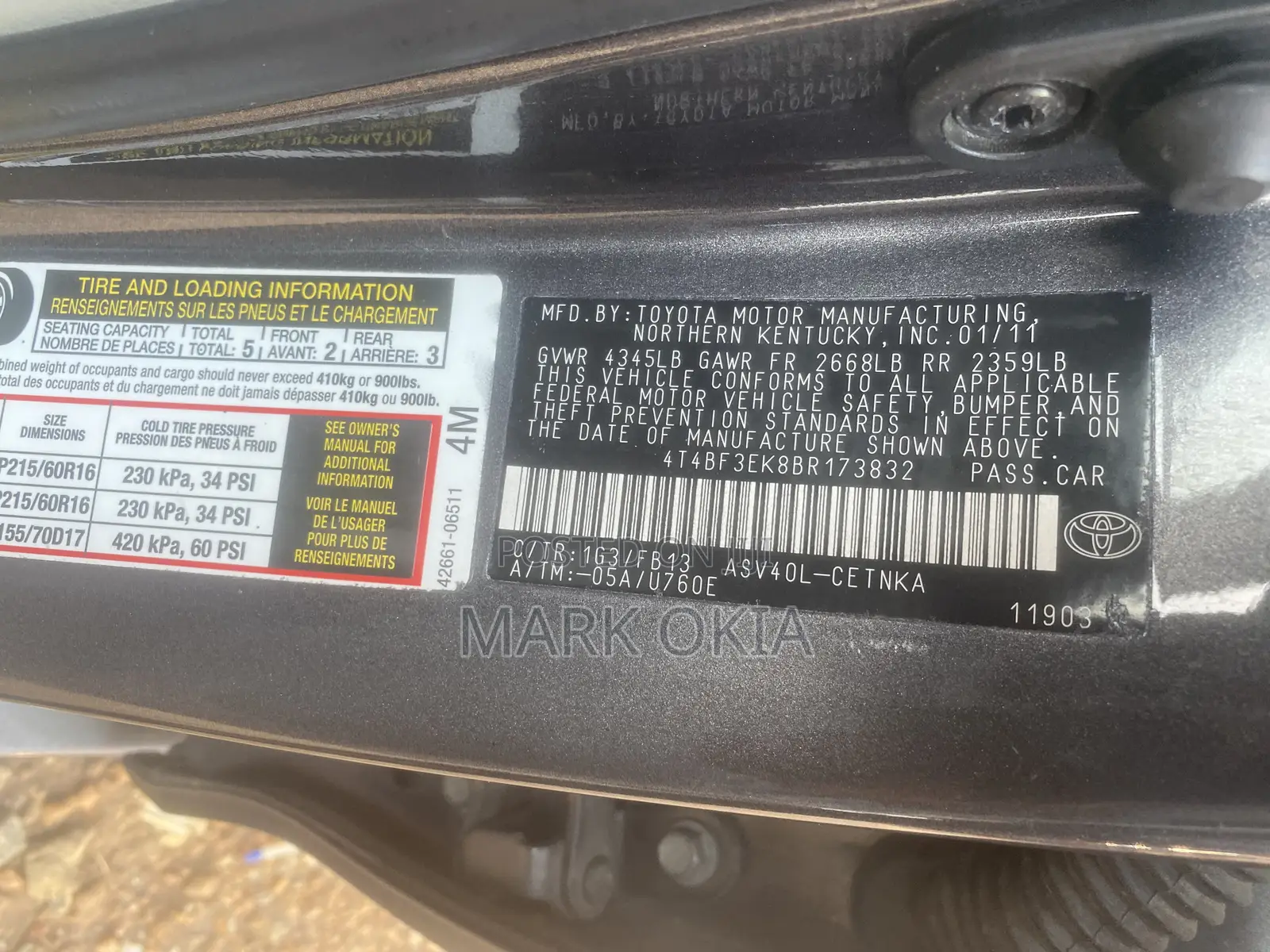 Toyota Camry 2011 Gray