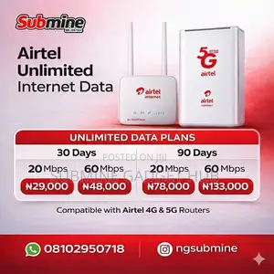 Airtel Unlimited Data for 4g 5g Routers