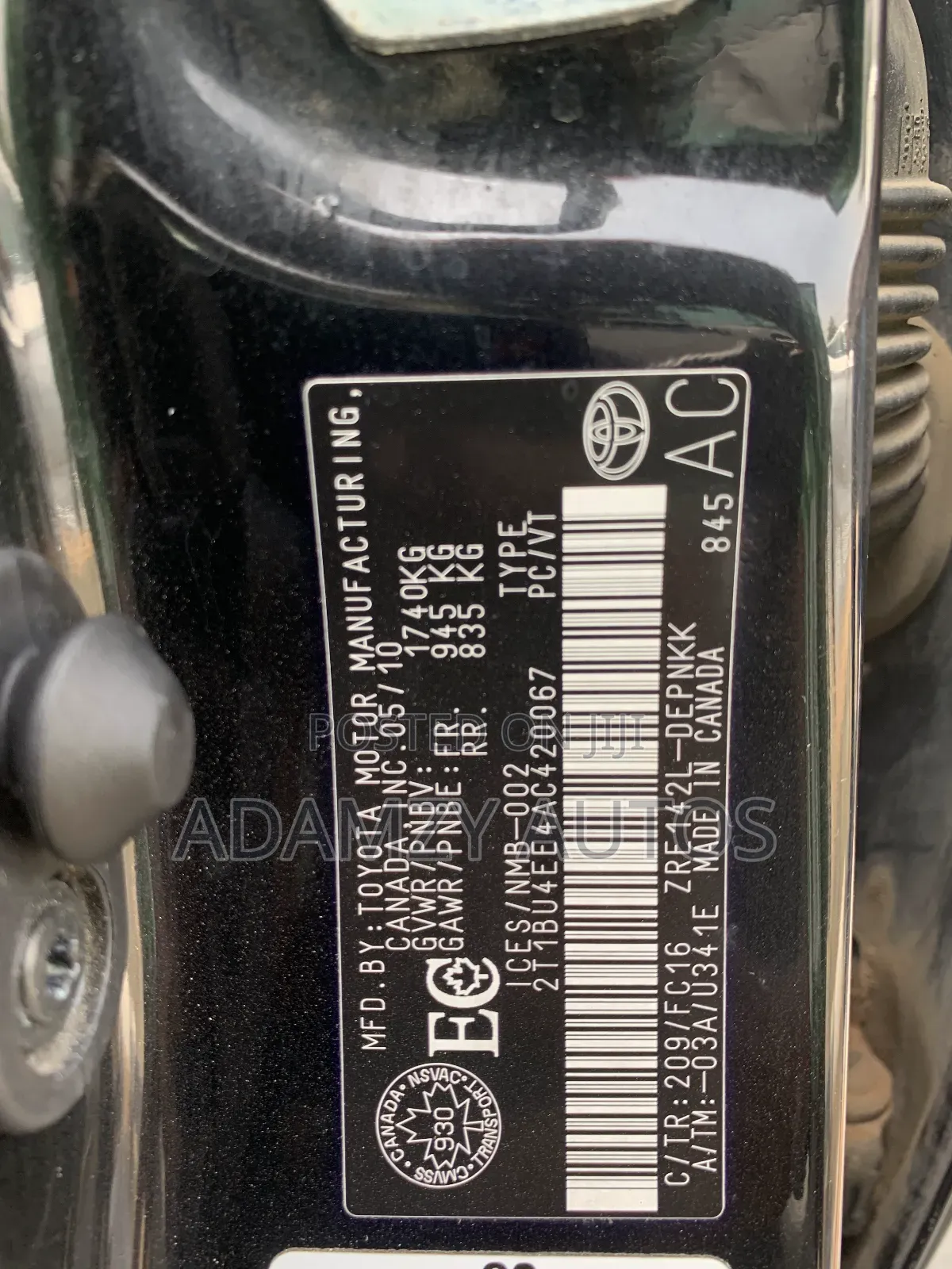 Toyota Corolla 2010 Black