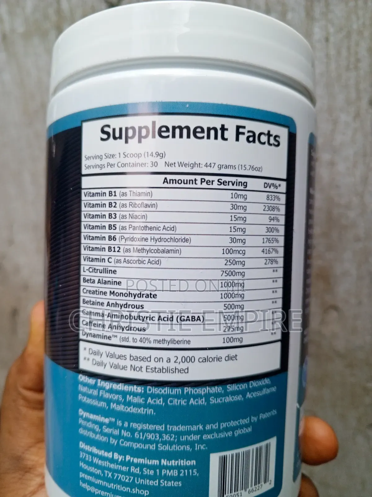 Premium Nutrition Energy Pre Workout