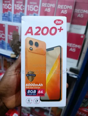 New Itel A200+ 64 GB Black