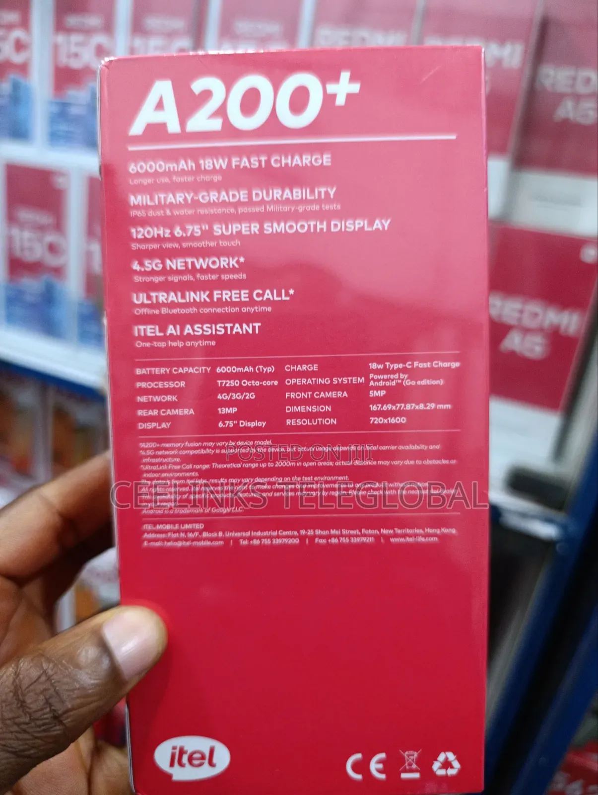 New Itel A200+ 64 GB Black