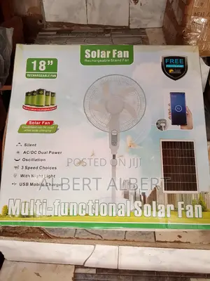 18 Inches Solar Rechargeable Standing Fan