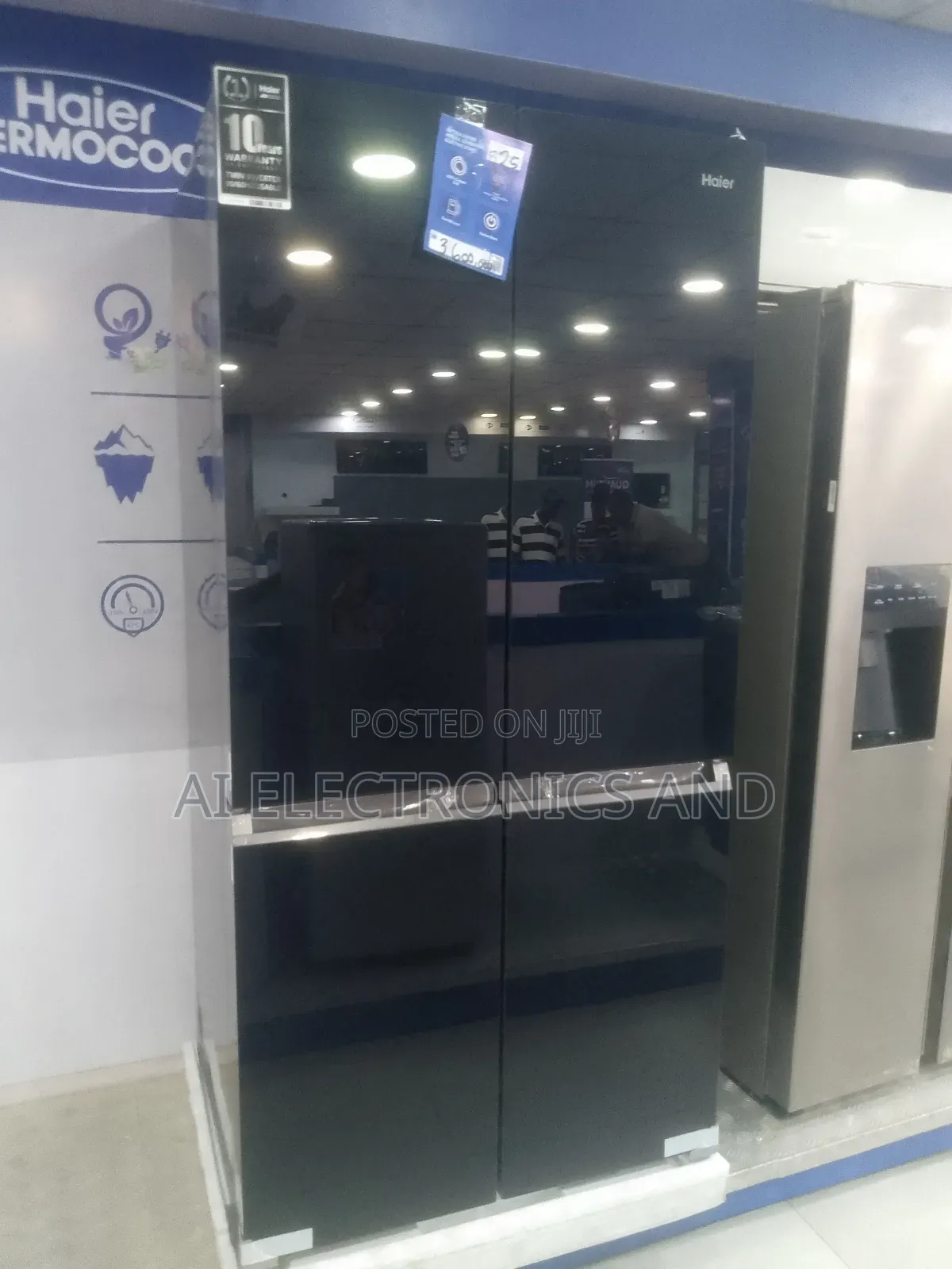 Haier Thermocool Smart Refrigerator With Ice Crush and Mirror Face.