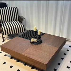 Executive Wooden Center Table – Solid Wood for Office or Home