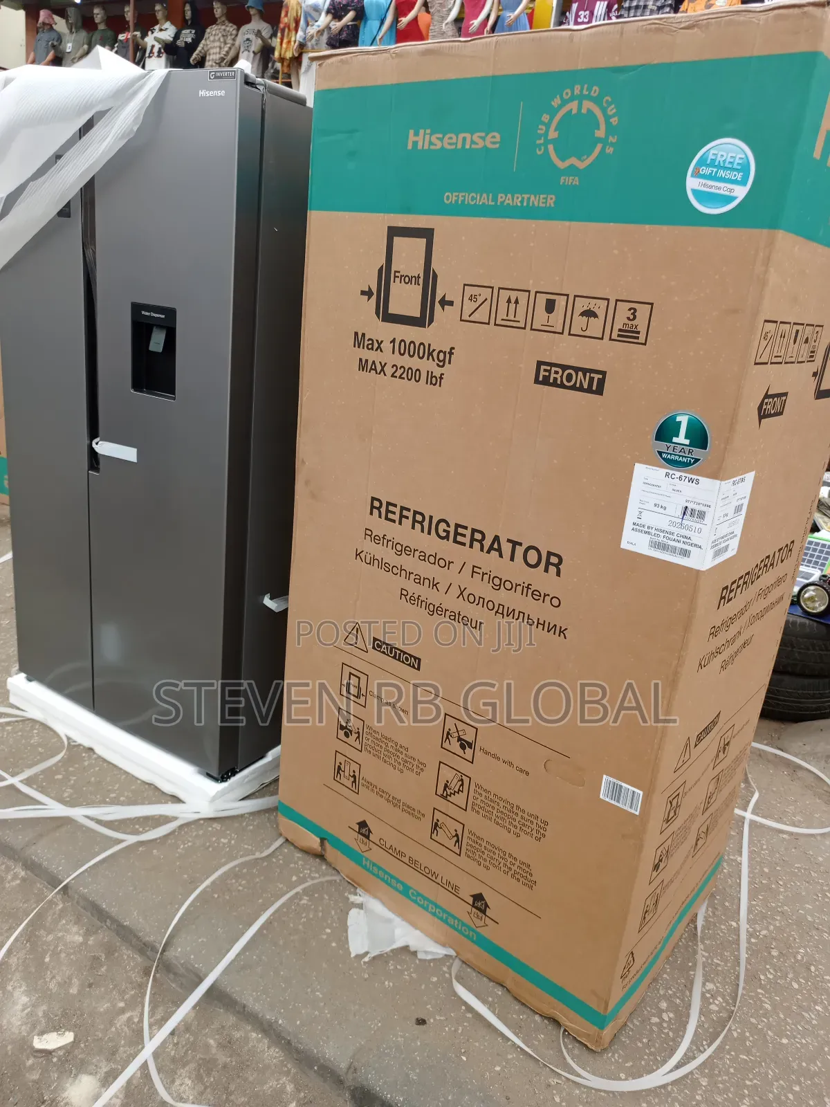 Hisense 516l Side-by-Side Refrigerator With Water Dispenser | 67ws