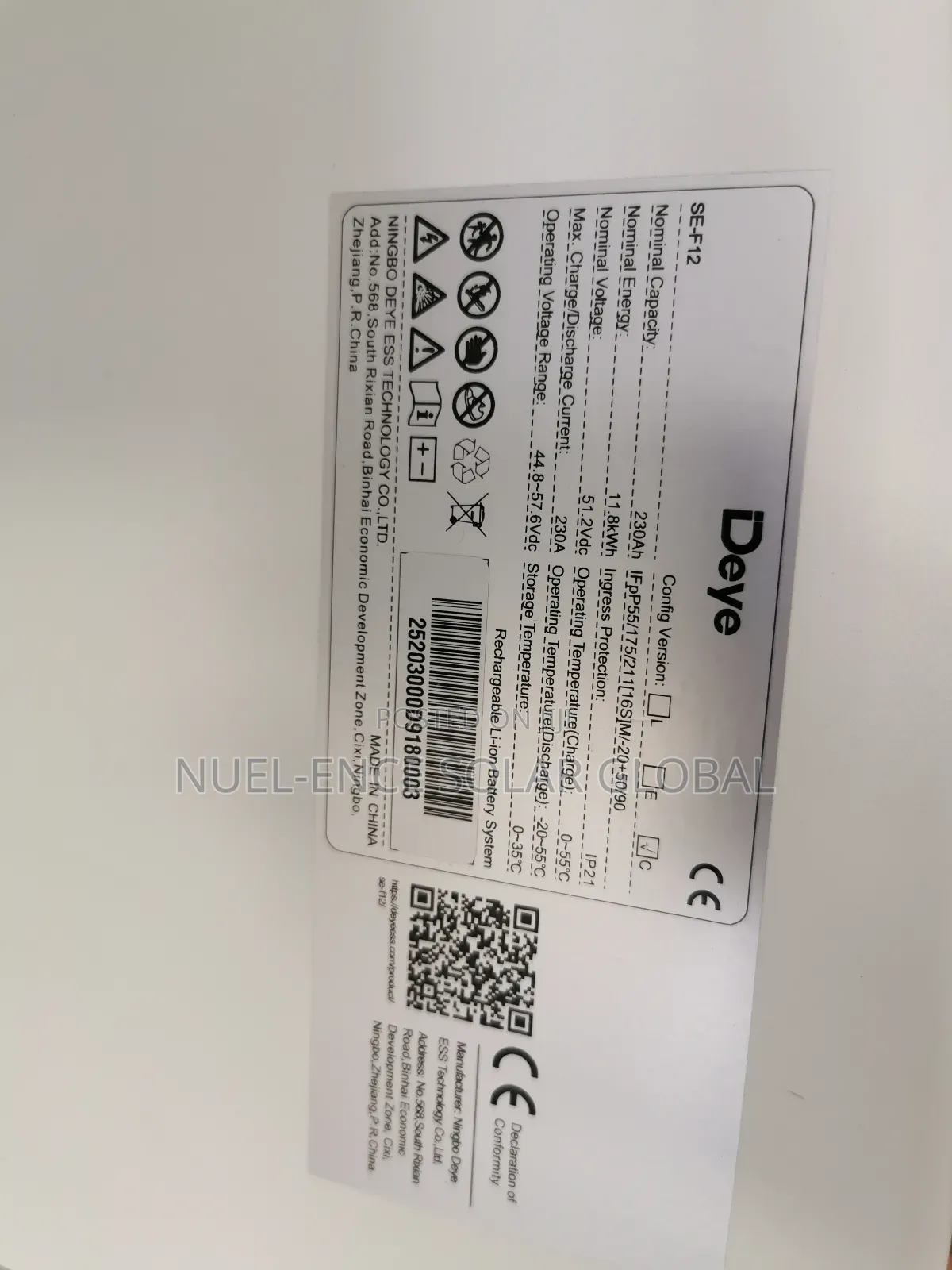 12kw Deye Lithium Batteries