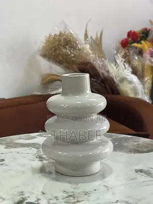 Ringed Milky White Vase