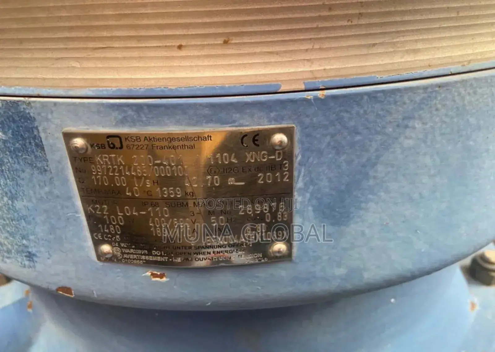 Original KSB Sewage Pump 100kw