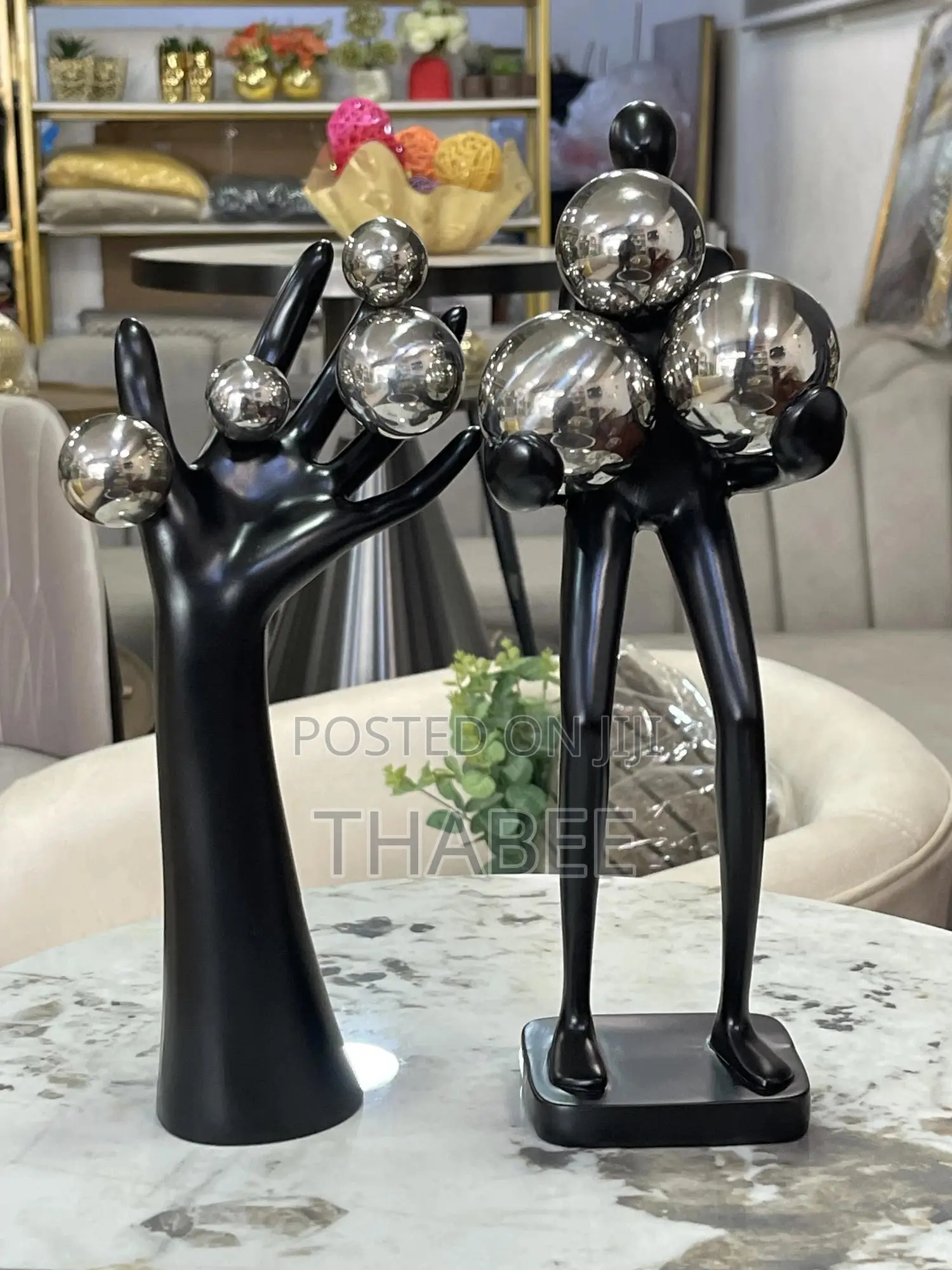 Silver Ball Combo Hand and Lady Decoration