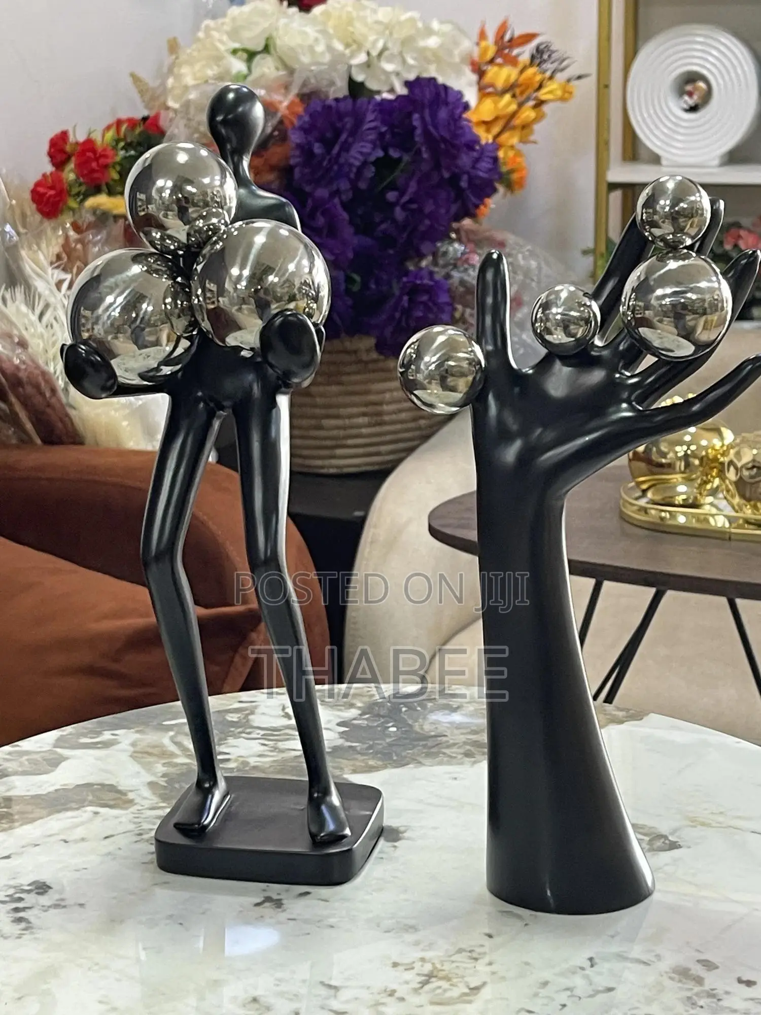 Silver Ball Combo Hand and Lady Decoration