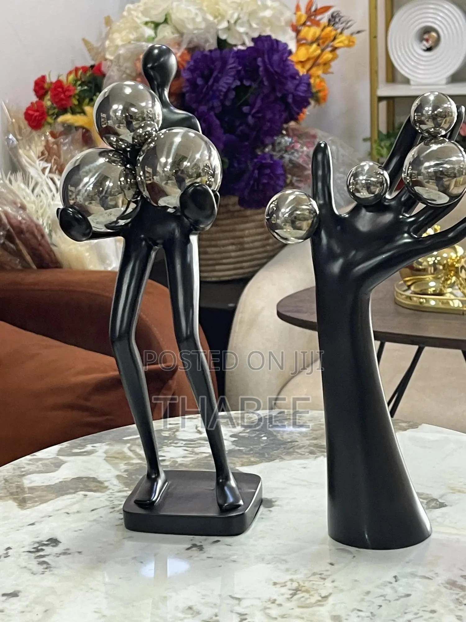 Silver Ball Combo Hand and Lady Decoration