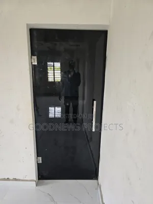 Black Hinged Glass Door