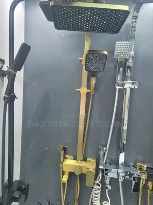 Brushed Gold Rainfall Shower With 3-Way Mixer