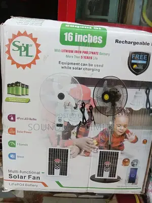 SPL Solar Rechargeable Standing Fan With Solar Panel