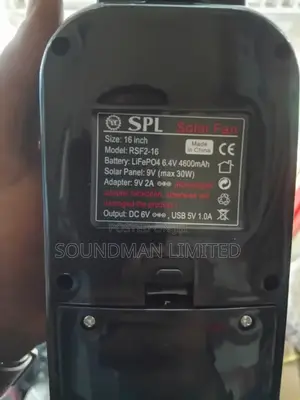 SPL Solar Rechargeable Standing Fan With Solar Panel