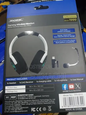 Dobe Wireless Gaming Headset for Ps5- Ps4- Ns- Pc