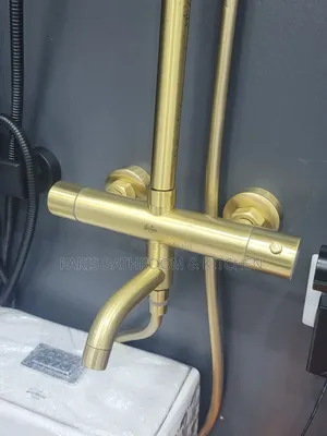 Unstandard Luxury Thermostatic Brushed Gold Rainfall Shower