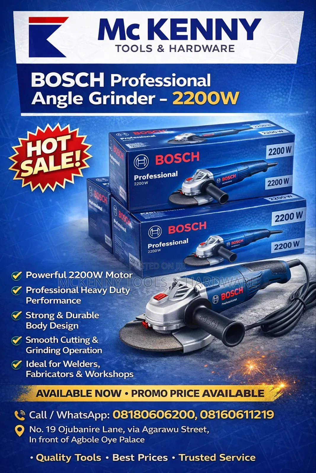 Bosch Professional Angle Grinder – 2200w