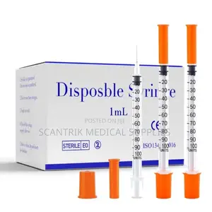 Insulin Syringe With Comfortable Grip and Plunger
