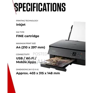 Canon Pixma Ts5350i Wireless Colour 3-in-1 Inkjet Photo Printer, Black