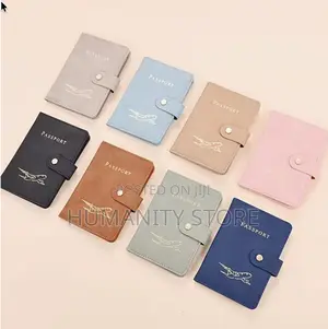 Pu Passport Cover Travel Document Holder With Airplane Design