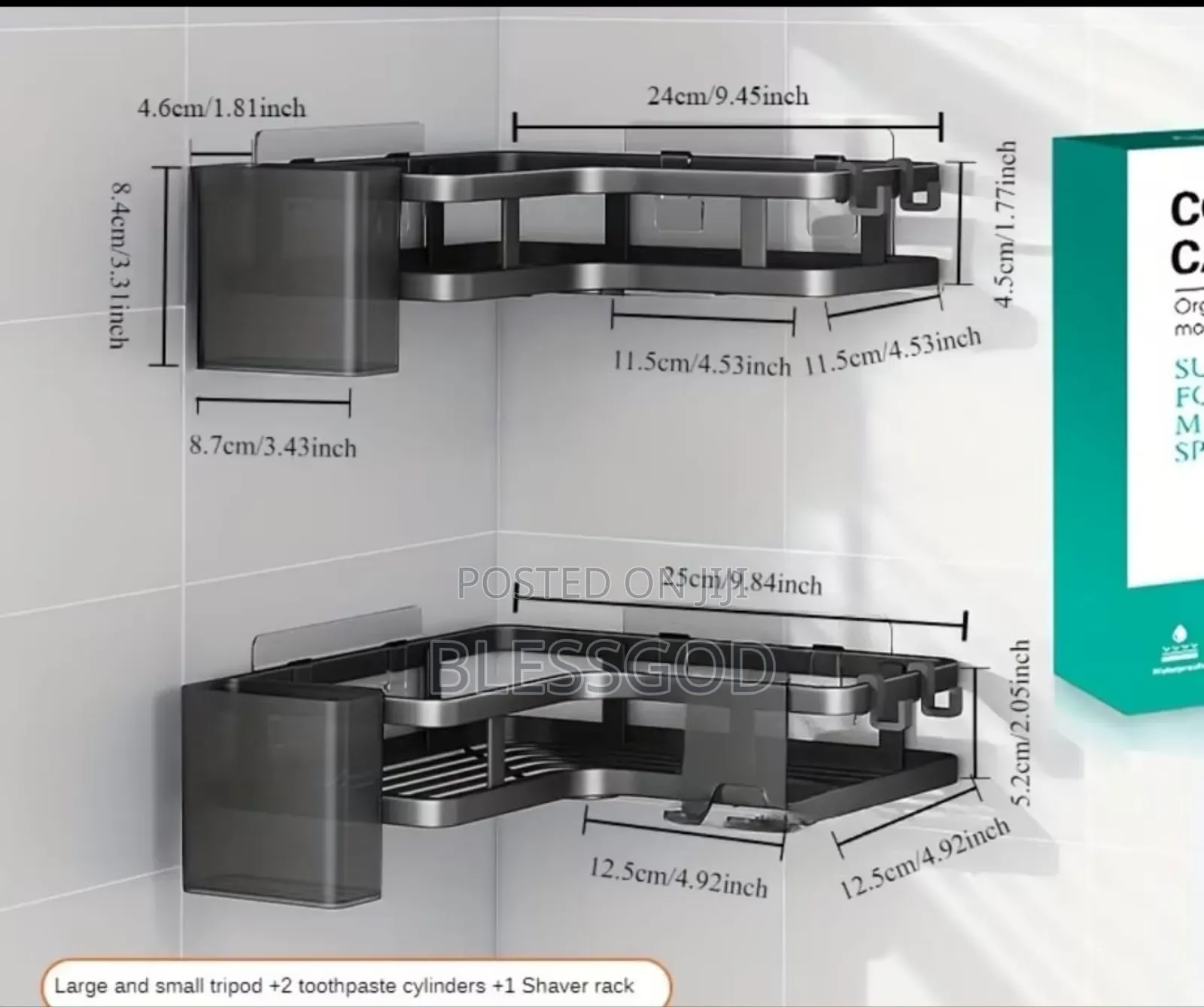 2in 1 Bathroom Corner Rack
