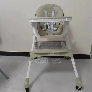 Foldable Highchair Dining Feeding Chair With Toy Rack