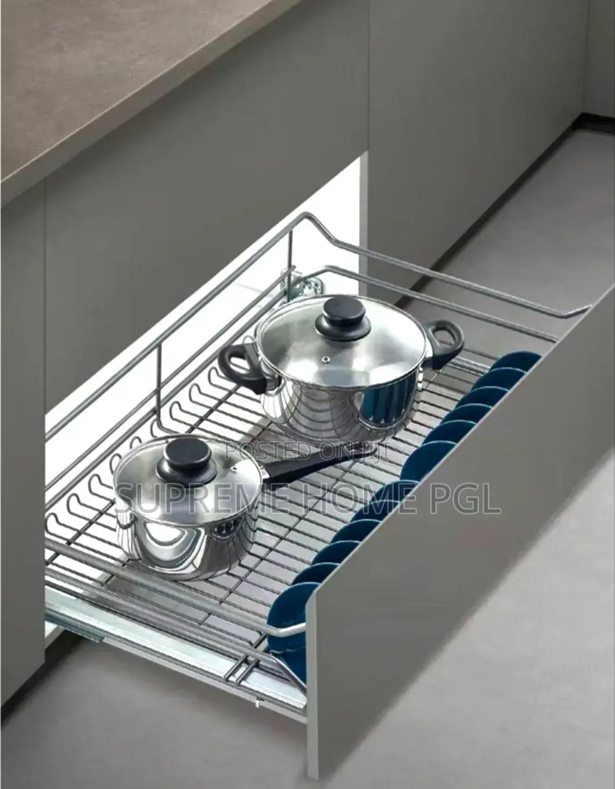 Kitchen Cabinet Pull Out Pot Organizer